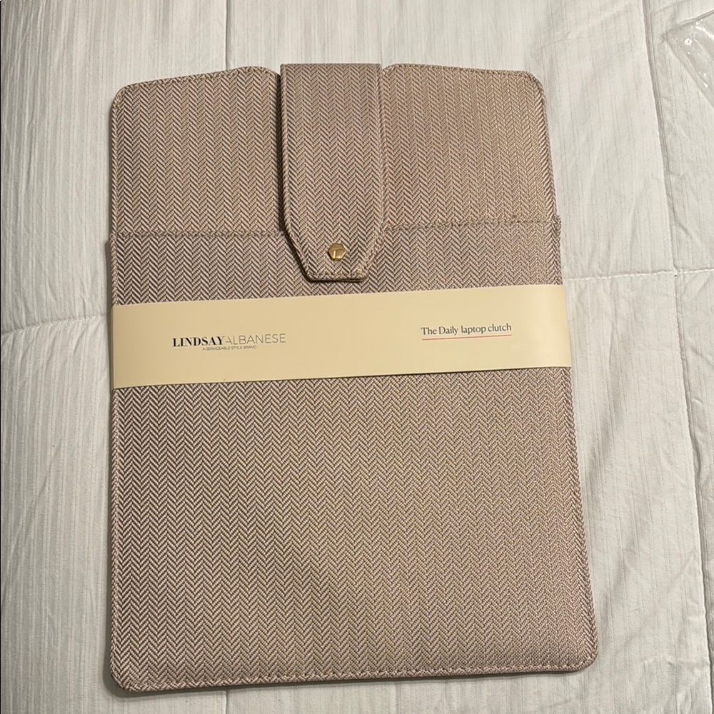Beige Laptop Clutch